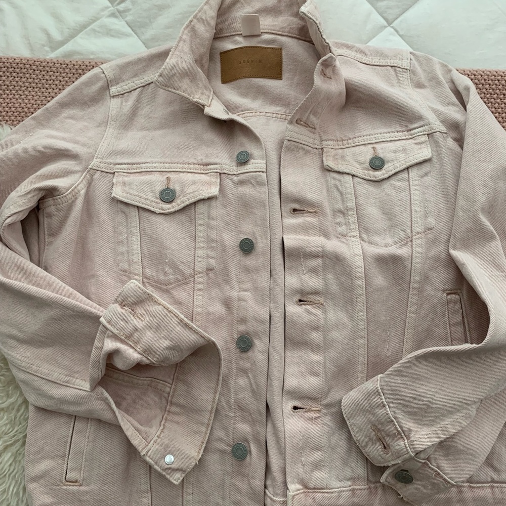 H&M millennial pink denim jacket